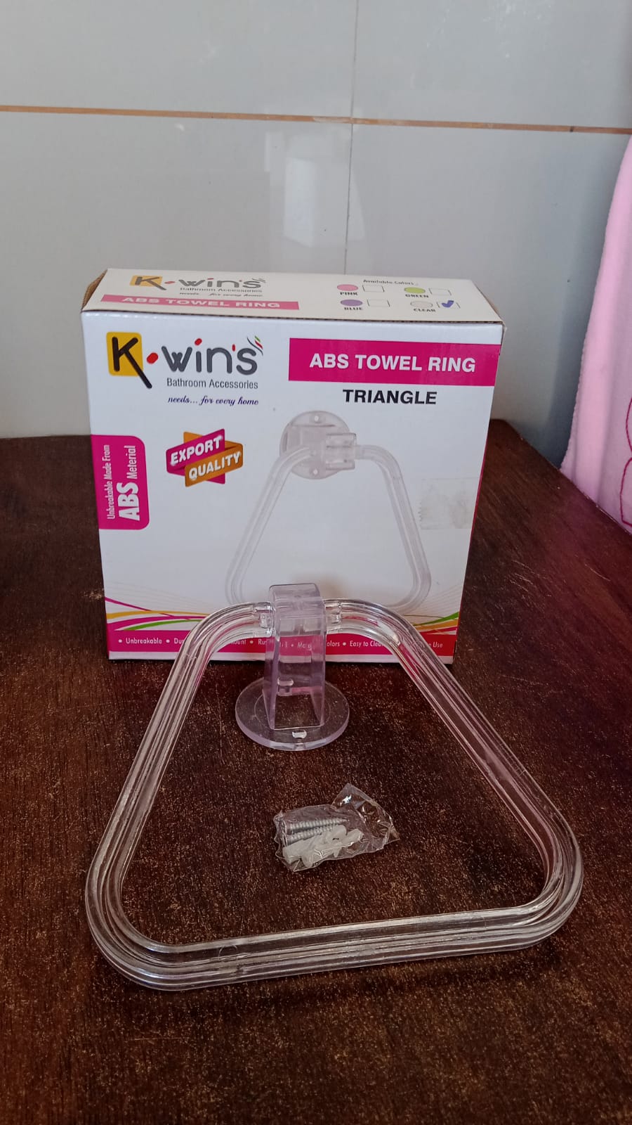 Unbreakable ABS Square Towel Ring Wall Mounted Stand / Holder (1 Pc) Unbreakable ABS Square Towel Ring Wall Mounted Stand / Holder (1 Pc)